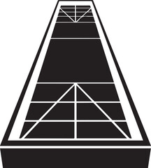 Shuffleboard Court Silhouette Vector - Classic Black Game Layout Design