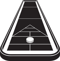 Shuffleboard Court Silhouette Vector - Classic Black Game Layout Design