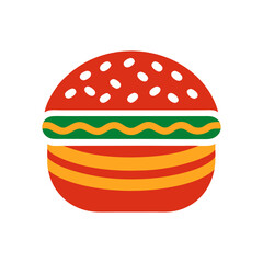 Stylized Red and Orange Burger Icon