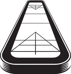 Shuffleboard Court Silhouette Vector - Classic Black Game Layout Design