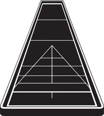 Shuffleboard Court Silhouette Vector - Classic Black Game Layout Design