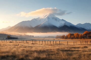 Dramatic Mountain Skyline in Morning Light