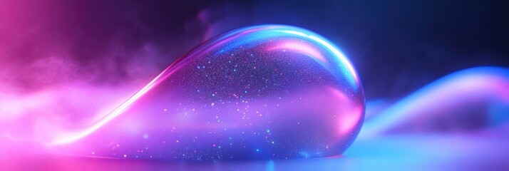 Futuristic neon light with colorful glow in abstract scene