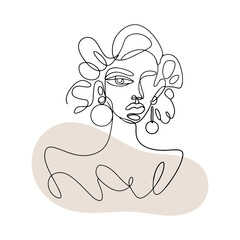 Minimal Female Silhouette Sketch. A minimalist line sketch of a female figure with subtle background tones. Ideal for branding, packaging, and lifestyle designs.