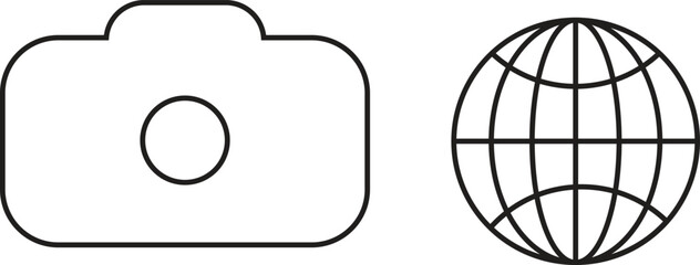 icons of camera and the earth