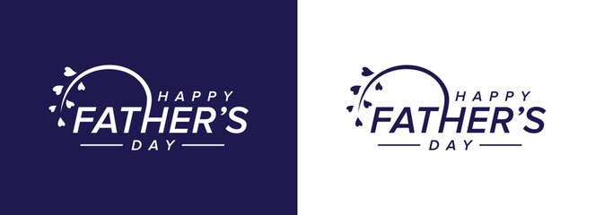 Happy Father’s Day letter vector logo design. Father's Day, love, heart, love circle vector design template