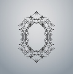 Antique Ornate Oval Frame with Floral Scrolls