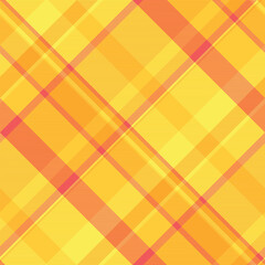 Vibrant yellow and coral diagonal plaid pattern.  Modern geometric texture ideal for textile design, website backgrounds, or fashion projects.