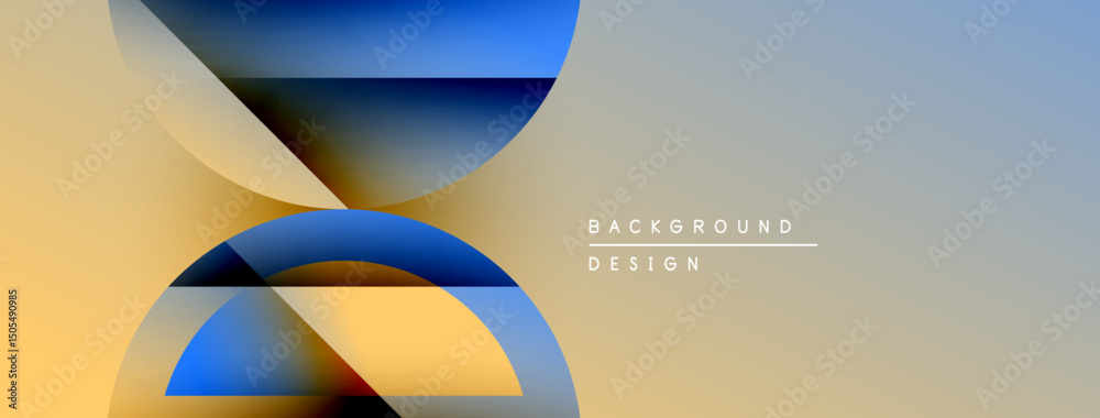 Aufkleber abstract geometric shapes overlap, creating dynamic visual effect. warm, cool colors blend seamlessl