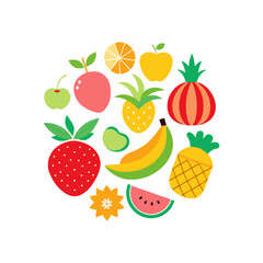 Circle of Fruits and Vegetables