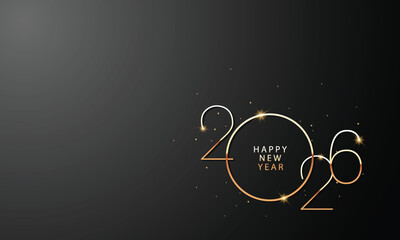 2026 Happy New Year Background Design. Greeting Card, Banner, Poster. Vector Illustration.