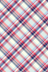 Halftone pattern fabric plaid, sixties background textile seamless. Dining room vector check texture tartan in red and white colors.