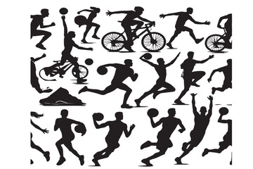 sports silhouettes vector