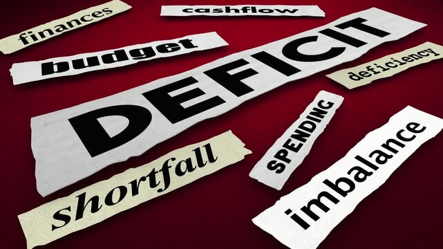 Deficit Budget Financial Debt News Headlines 3d Animation