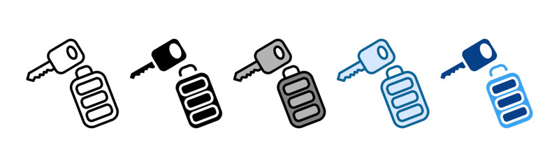 Car Key Icon Set Multiple Style Collection