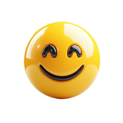 Fototapeta premium Radiant yellow smiley face conveying warmth and gentle happiness in a on transparent background