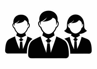 Business people icons vector silhouette black on white background