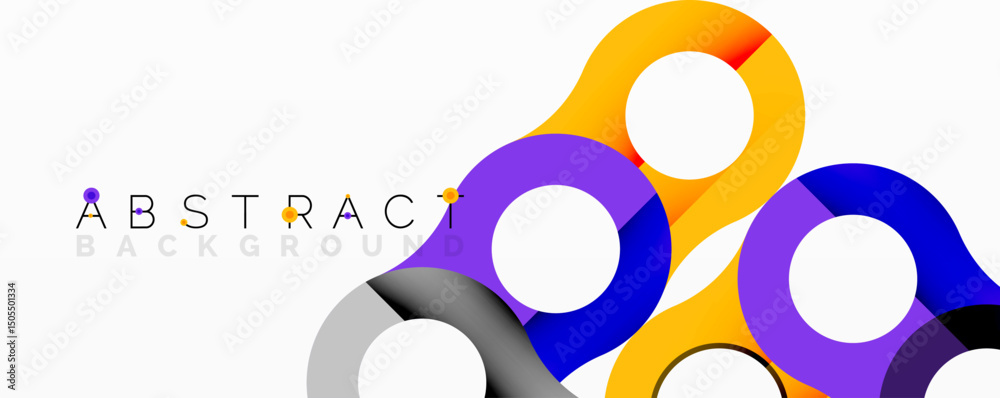 Aufkleber Colorful overlapping circles create dynamic abstract background. Modern design features vibrant hues, simple shapes.