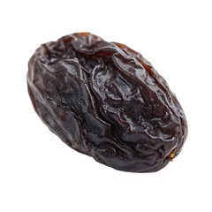 A whole single raisin isolated on a transparent background