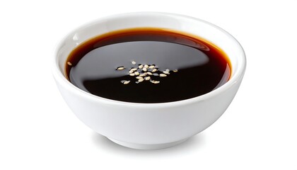Soy Sauce in White Bowl.