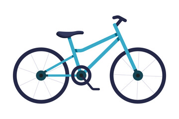 Bicycle - vector blue bike illustration. Vector isolated on white.