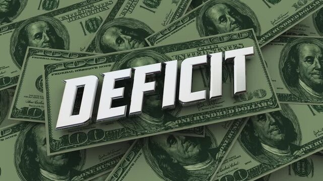 Deficit Money Pile Hole Debt Financial Trouble 3d Animation