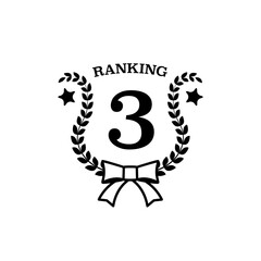 シンプルなランキングメダル装飾フレームイラスト