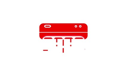 air conditioner icon animated. ac icon, cloud red cold icon.4k video animation .