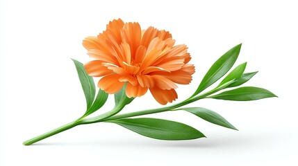 Single Orange Marigold Blossom