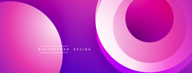 Fototapeta premium Abstract background features overlapping circles. Gradient colors shift from pink to purple. Modern design elements create dynamic visual effect.
