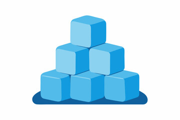 Naklejka premium blue cubes on white background