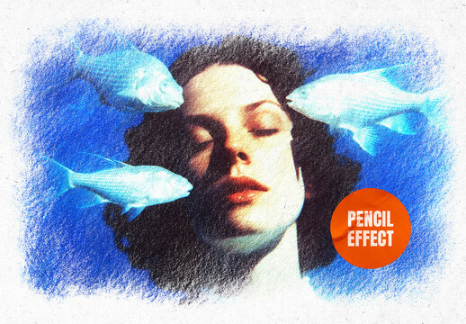 Pencil Photo Effect Mockup