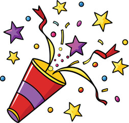 Hand Drawn Cartoon Confetti  Party Celebration Doodle Vector new 2025 trendy unique