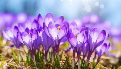 Spring Crocus Meadow Bloom.