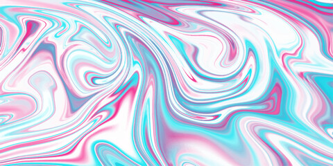 Obraz premium Abstract fluid marbled artwork in pastel blue pink and white hues creating a flowing dreamy watercolor design for creative backgrounds