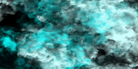 Abstract watercolor cloud texture background in shades of teal black and white suitable for digital designs and graphic elements