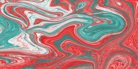 Abstract fluid art with red green and white swirls a colorful liquid texture for graphic design