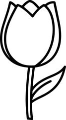 colourful tulip flower icon 