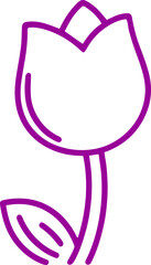 colourful tulip flower icon 