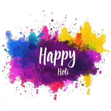 "Happy Holi" written in colorful powder on an Instagram post