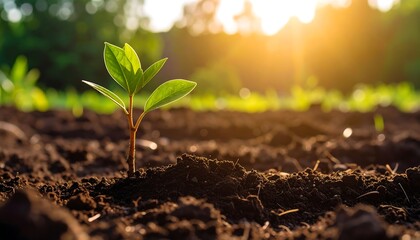 Sprout Growing in Sunlight.