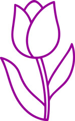 colourful tulip flower icon 