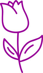 tulip flower outline icon vector 