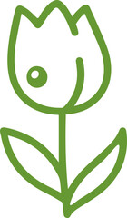 tulip flower outline icon vector 