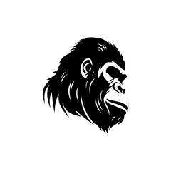 vector illustration gorilla bblack and white