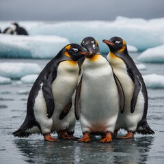 Obraz premium two penguins on the rocks