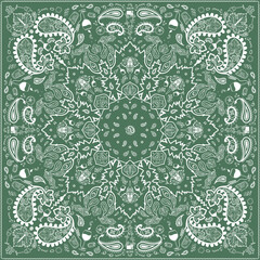 Green bandana Print. Green wine paisley bandana bandanna Scarf Face Head Wrap. pattern wines grapes cheese Grape leaves square pattern design
