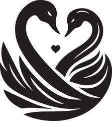 Minimalist Black Swan Silhouette Vector Art &ndash; Elegant Curves & Stylized Feathers