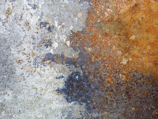 Grey Metal Surface with Rust and Peeling Paint