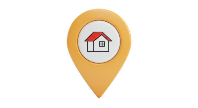 Isolated Location Pin with House Icon